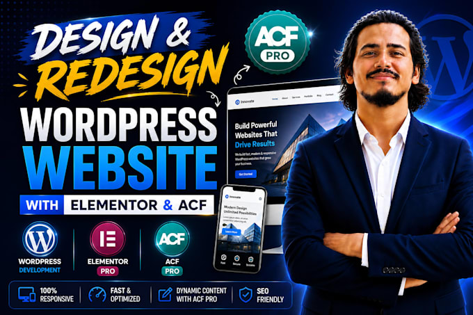 design, redesign wordpress website with elementor and acf