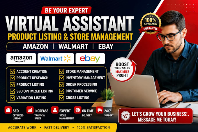 be your expert amazon, walmart, and ebay virtual assistant