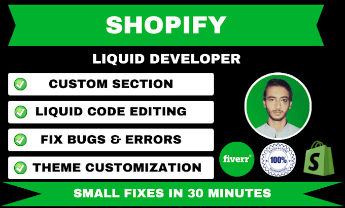be your shopify coder, bug fix, custom coding as best shopify liquid developer