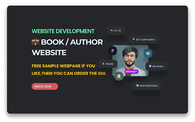 design author website, book author website, author portfolio