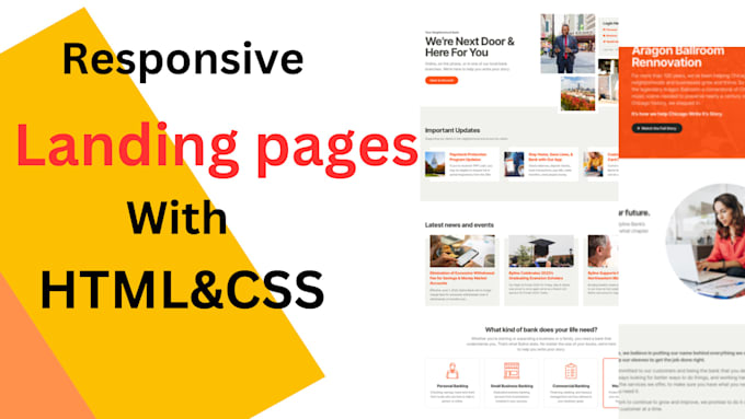Create responsive landing page using html css by Asfimsultana62 | Fiverr