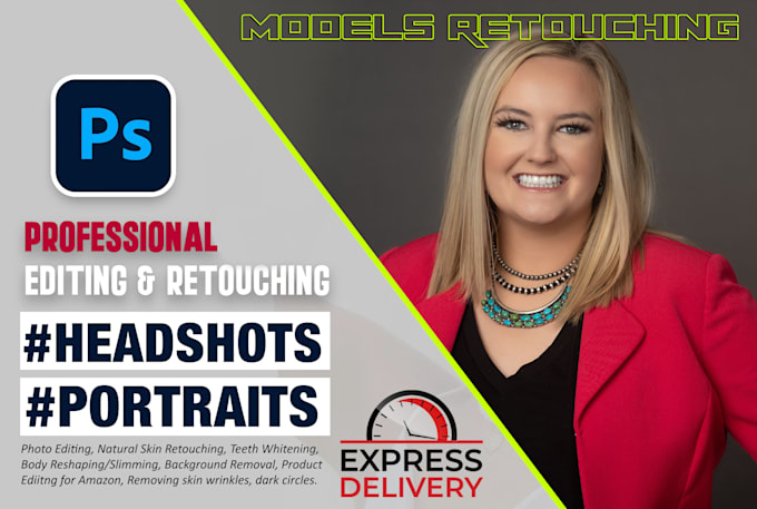 do professional business headshot or portrait retouch, change background