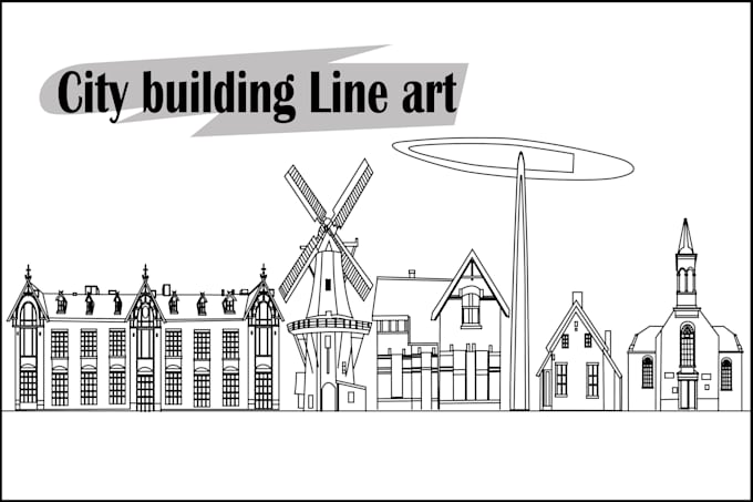 Draw a detailed building line art, ancient, architecture by Mahabub ...