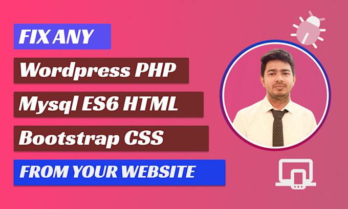 fix wordpress PHP mysql javascript jquery HTML bootstrap tailwind CSS bugs