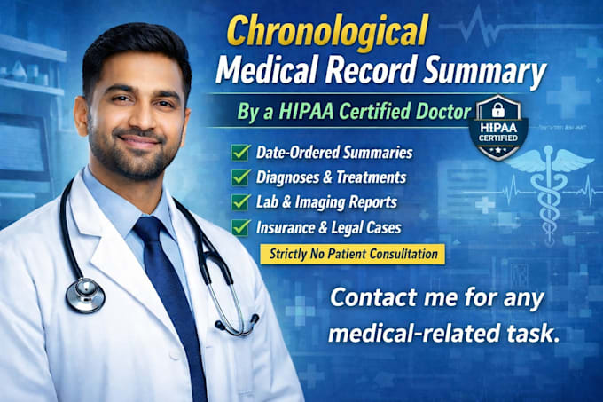 create chronological medical record summary as hipaa doctor