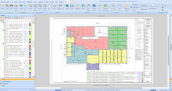do construction cost estimation and material takeoff on bluebeam, planswift