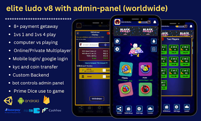 elite ludo v13 game android app with admin panel include upi