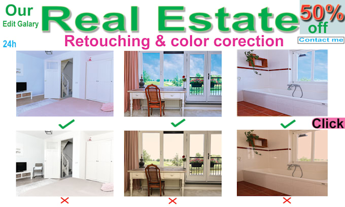 do real estate retouching and color and object remove