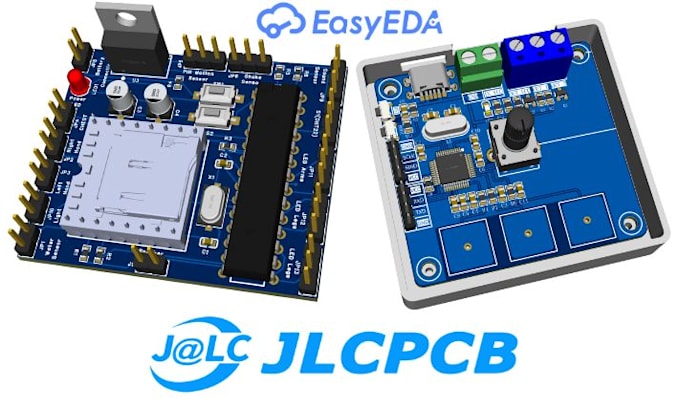 design pcb on easyeda kicad and eagle cad software