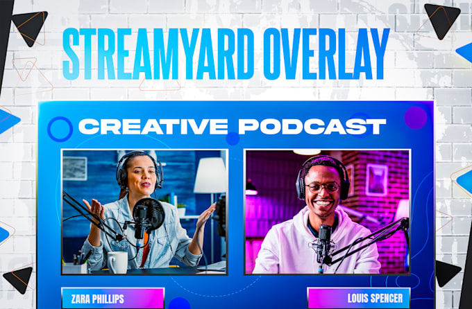 Streamyard streamlabs obs overlay for youtube podcast by Winso2 Fiverr
