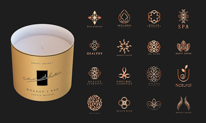 do candle logo design, candle label design, layout design