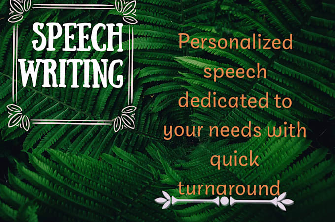 Demading Writing Write your speech with your demanding topic by Sabit125 | Fiverr