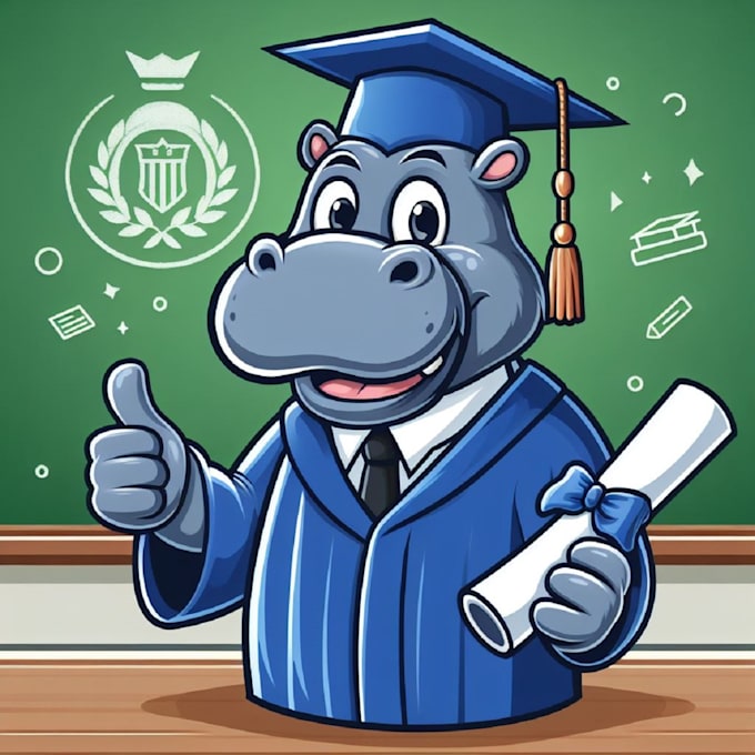 make different hippopotamus mascot logo for your company