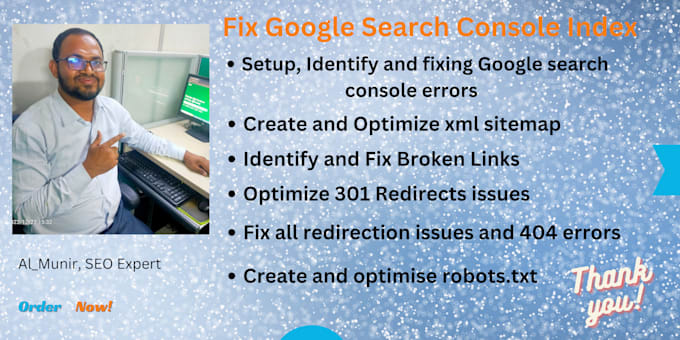 fix google sitemap index, robot txt, redirection, 404 errors