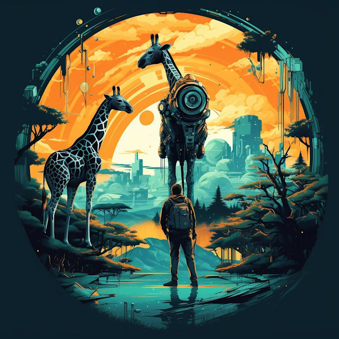 do vintage t shirt illustration and t shirt design by ai