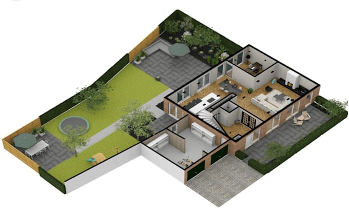create 2d and 3d floor plan and rendering using floorplanner