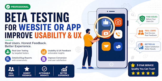 professional beta testing for website or app improve usability and UX