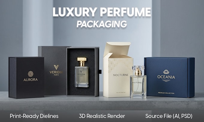 design luxury perfume box and fragrance label packaging