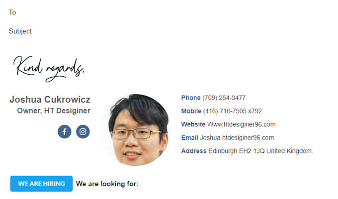 create email signature HTML, clickable HTML email signature
