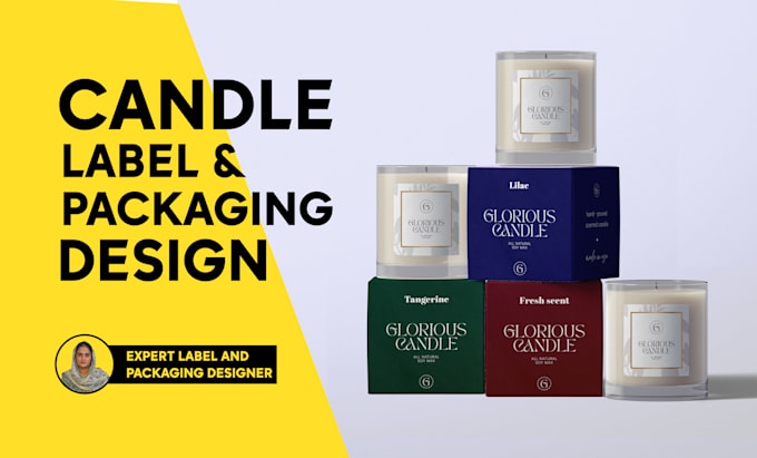 design editable candle label and candle packaging