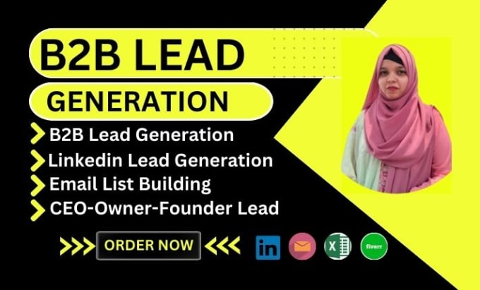 I will do b2b lead generation email list building using linkedin