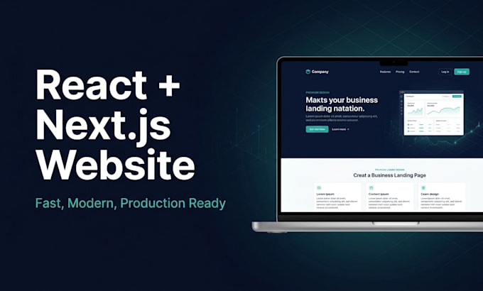 build a nextjs landing page or react business website