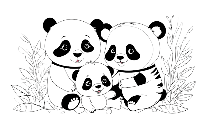 design and draw children colouring book illustrations