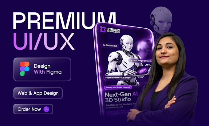 design modern UI UX in figma for website and mobile app
