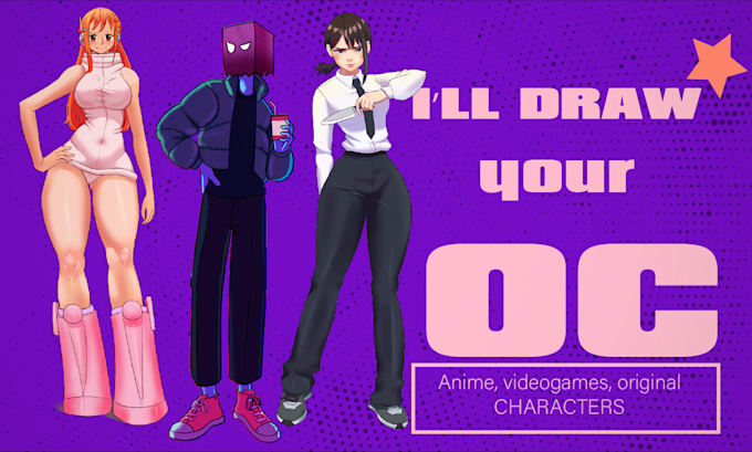 draw custom anime characters for you