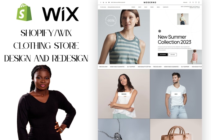 Wix clothing store online