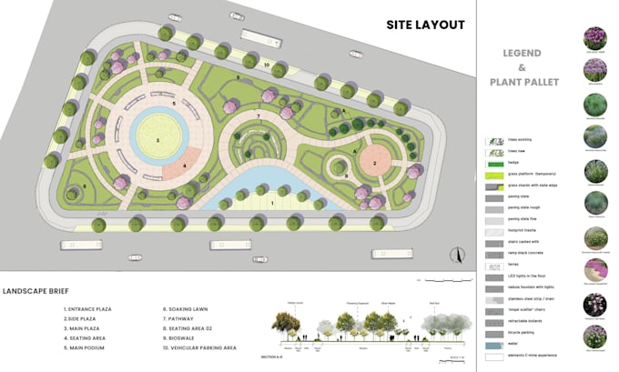 render architectural site plan or landscape plan