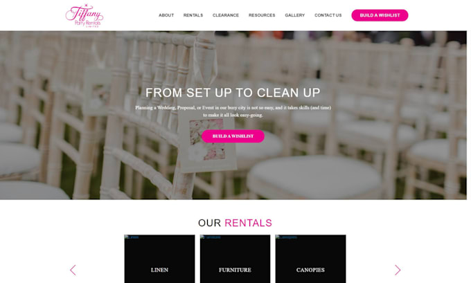 create party rental website with booking features, 360 photobooth website
