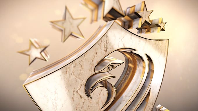 create a luxury 3d gold logo animation