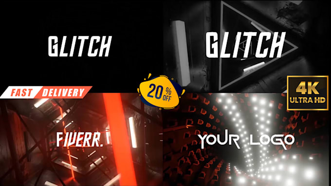 make glitch logo animation vj loop fast delivery in 12 hours