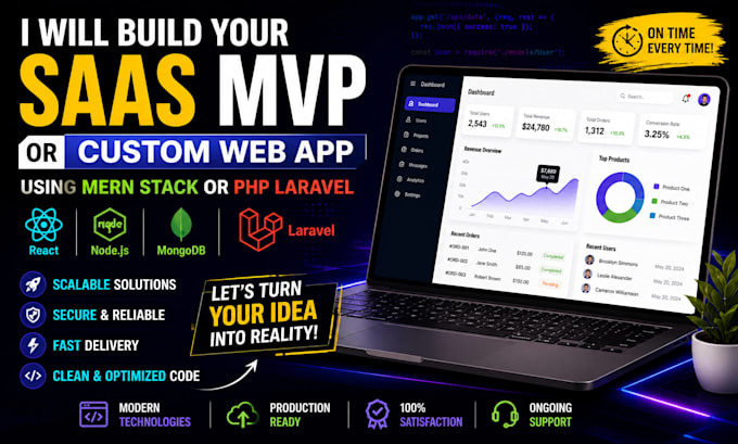 build your saas mvp or custom web app using mern stack or PHP laravel