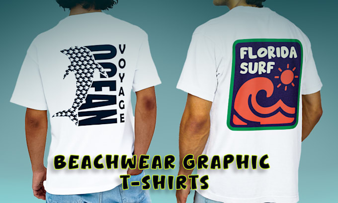 design vintage summer beach surfing tropical vocation outdoor tshirt