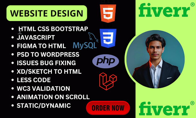 build responsive html landing pages or one page website