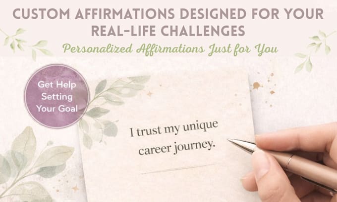 design custom affirmations for your goals, anxiety or personal growth