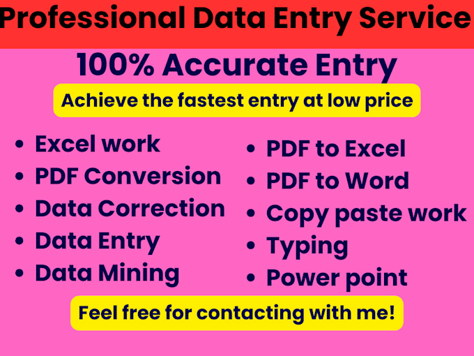 Be your data entry expert in excel, word, power point, sql by Sadeq779 ...