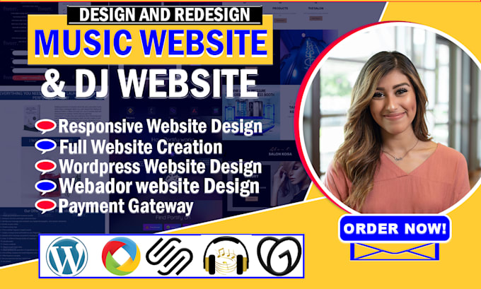 build wordpress website, music website, dj website, podcast website, webador