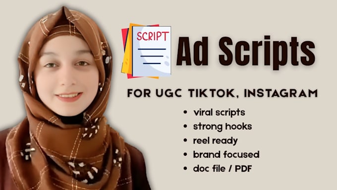 write compelling video ad scripts for ugc tiktok, instagram