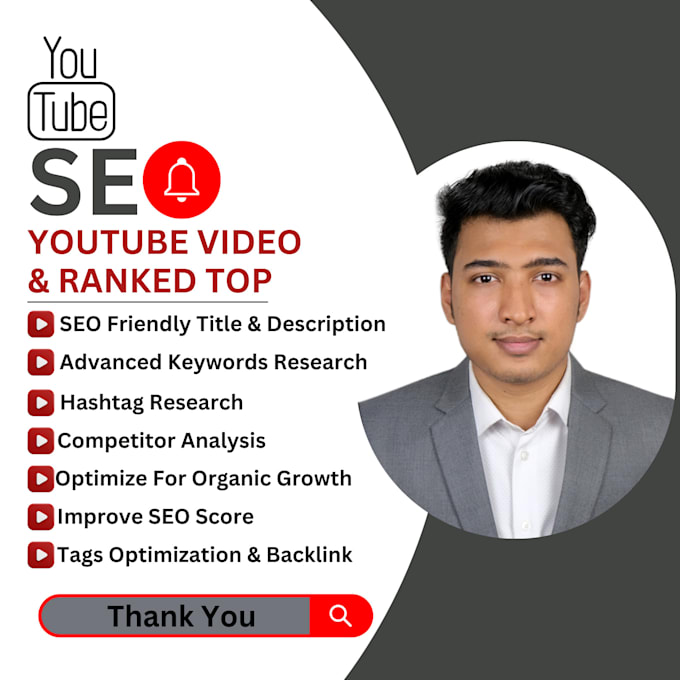 Do best youtube video seo optimization to rank video by Noushat Fiverr