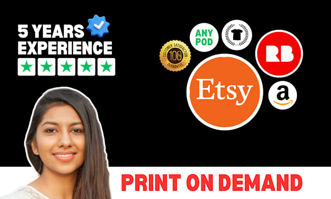 be your virtual assistant for etsy, teespring, redbubble, print on demand stores
