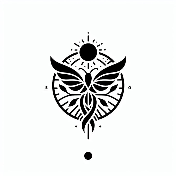 do minimalist black and white custom tattoo design