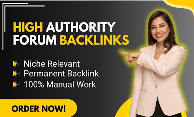 manually create niche relevant forum backlinks on high da forums