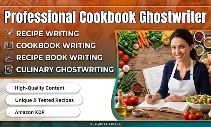 ghostwrite your cookbook, recipe book, recipe blog and ebook
