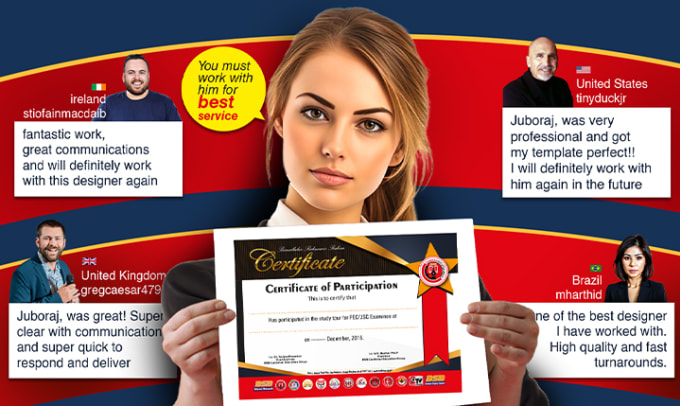 Do award certificate appreciation and diploma certificate in 8 hours