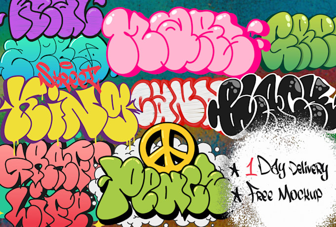 create graffiti throw up design for your logo or merch
