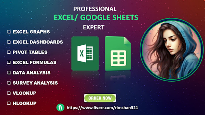 design excel or google sheets template with dashboard