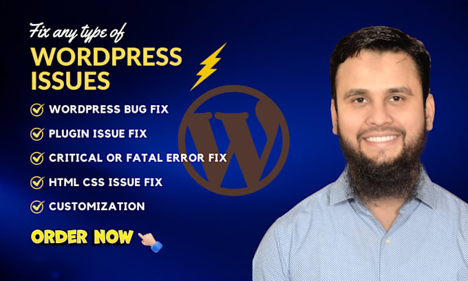 fix wordpress website error, issue within 24 hours